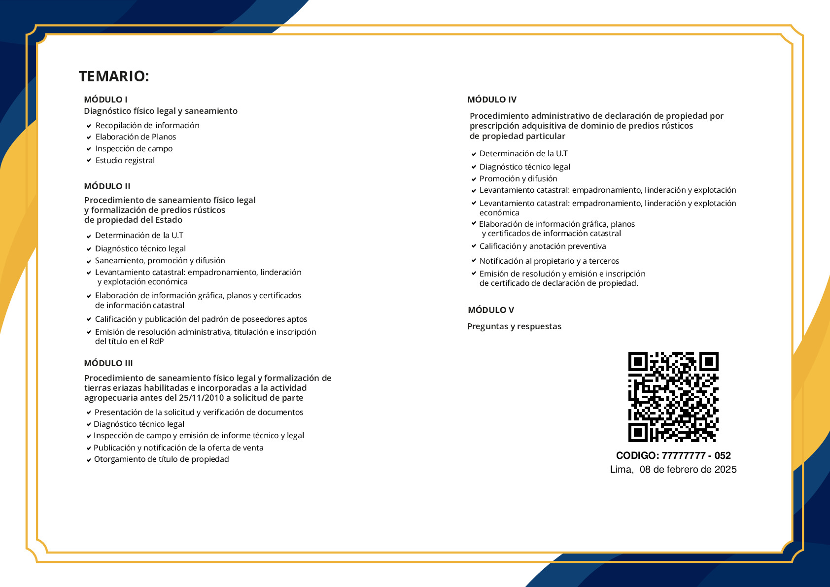 Certificado modelo